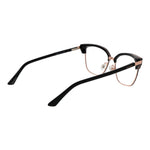 Guess Rose Gold Women Glasses Frame in stainless steel, browline style, with full-rim rose gold finish, demo lenses, spring hinge temples.