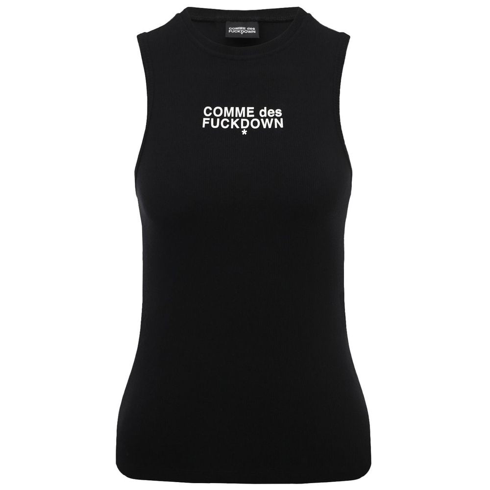Comme Des Fuckdown Black Cotton Women Tank Top