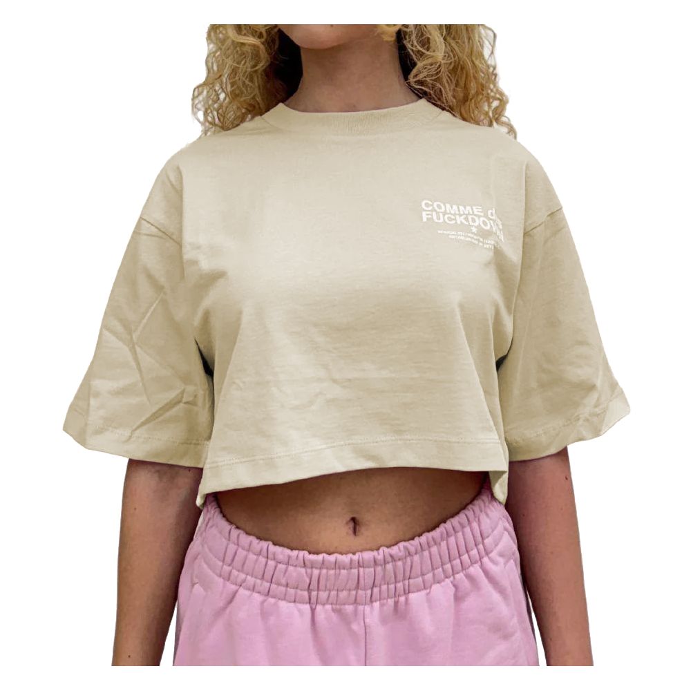 Comme Des Fuckdown Beige Cotton T-Shirt