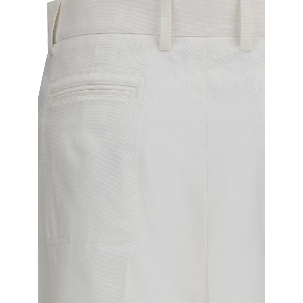 Chloé White Cotton Flared Pants