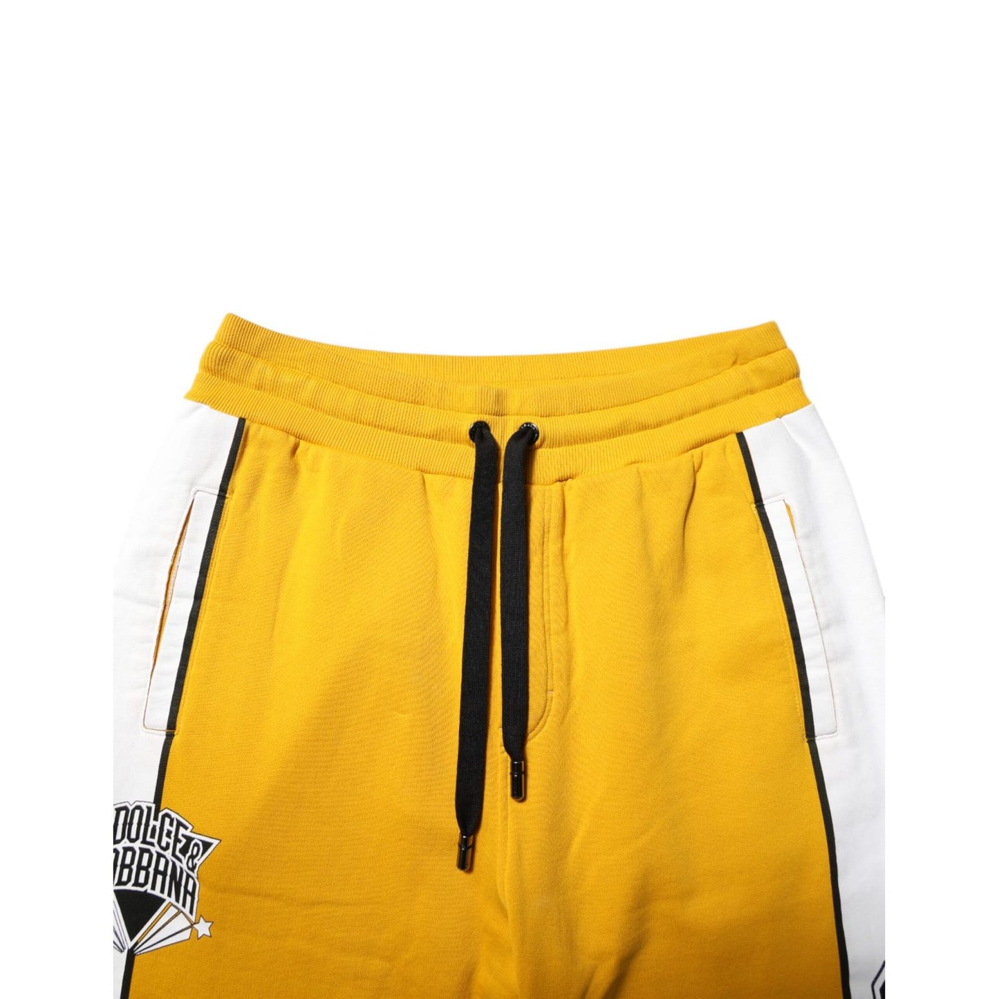 Dolce & Gabbana Yellow Cotton Print Jogger Sweatpants Pants
