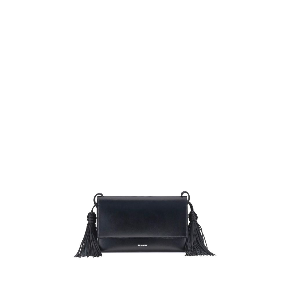 Jil Sander Black Calf Leather Bos Taurus Shoulder Bag