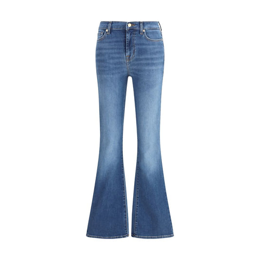 7FOR Ali flare Jeans with high waist and flared slim leg, front zipper, five pockets, and belt loops made of stretch fabric.