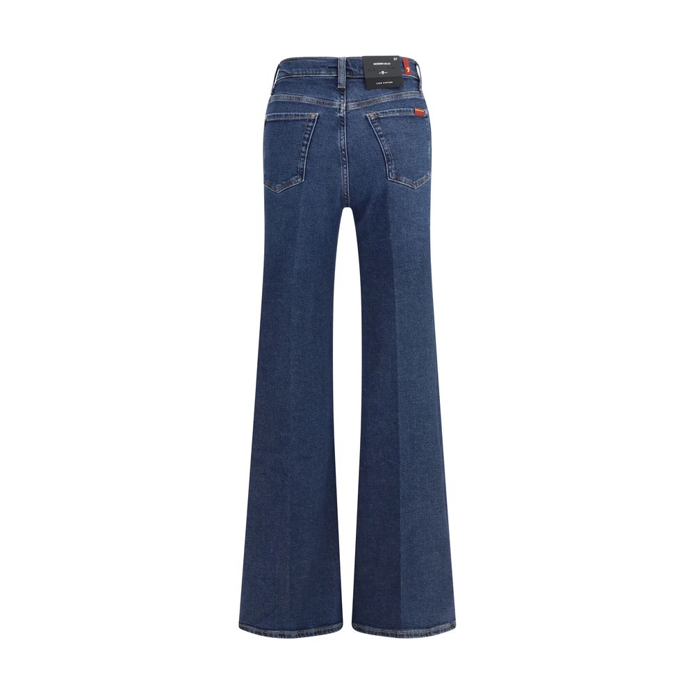 7FOR Blue Cotton Flared Jeans 1728,26,27,28,72470364320,7FOR,Blue,Clothing,Flared Jeans - Jeans Denim - Clothing,Jeans Denim - Clothing,New with tags,W25,W29,Women