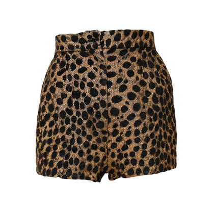 Dolce & Gabbana Brown Leopard High Waisted Hot Pants Shorts