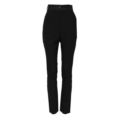 Dolce & Gabbana Black Wool High Waist Skinny Pants