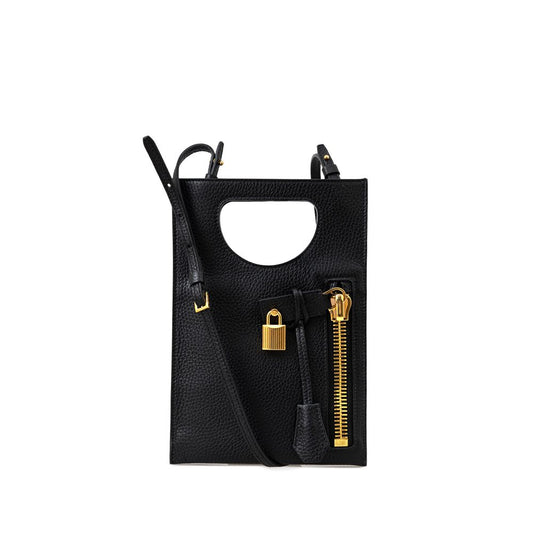Tom Ford Black Leather Shoulder Bag TOFO-9334676