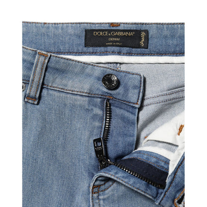 Dolce & Gabbana Blue Cotton PRETTY MidWaist Skinny Denim Jeans