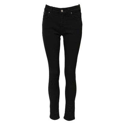 Dolce & Gabbana Black Cotton Mid Waist Skinny Denim Jeans