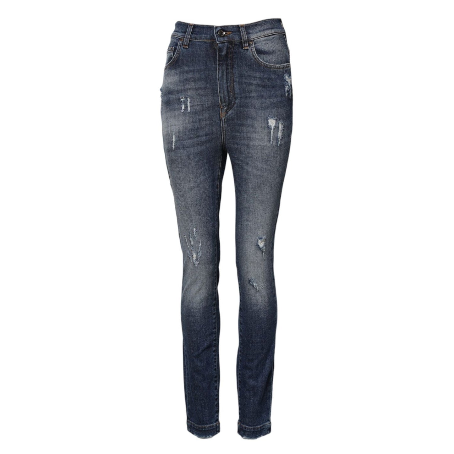Dolce & Gabbana Blue Cotton HighWaist Skinny Denim Jeans
