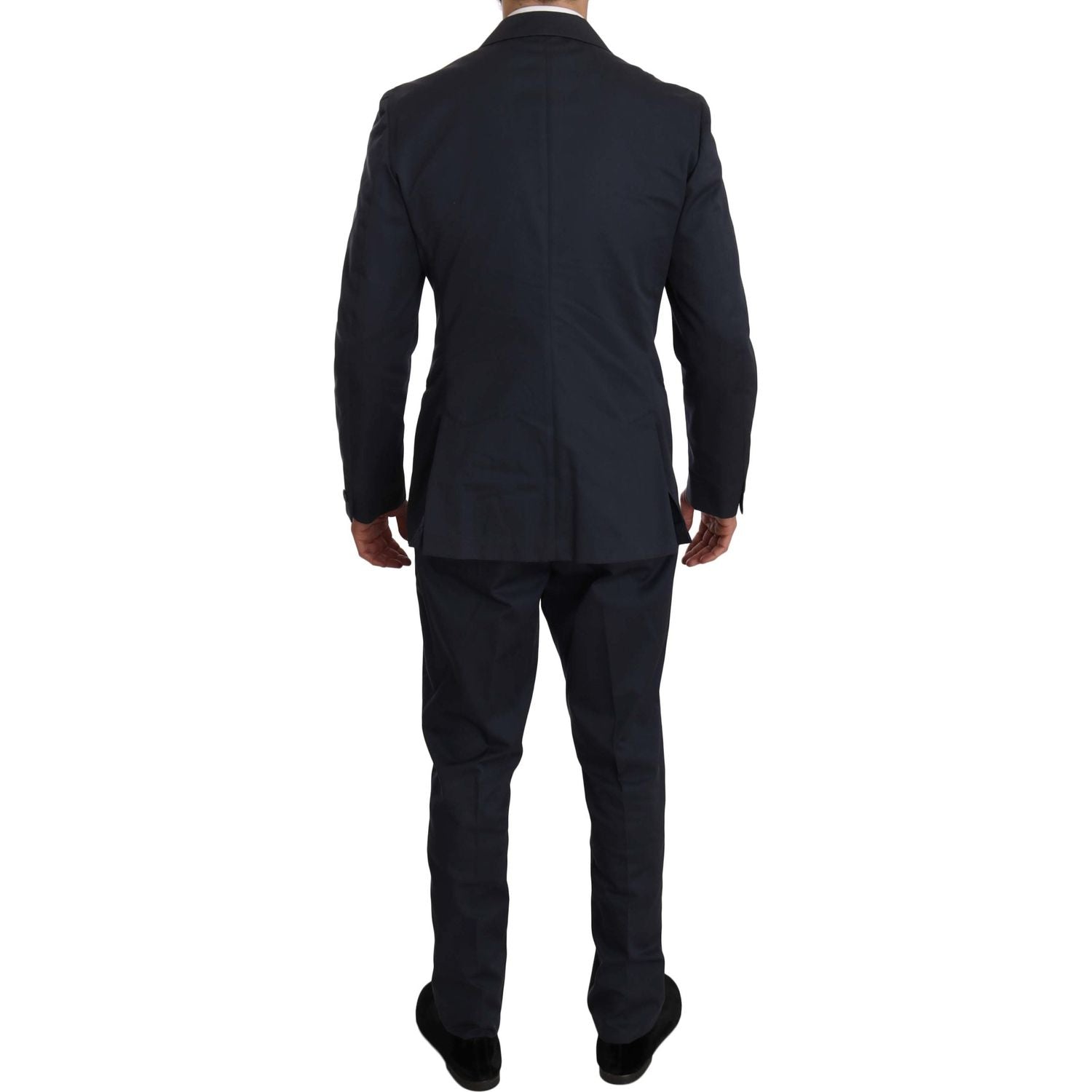 Romeo Gigli Two Piece 3 Button Cotton Blue Solid Suit