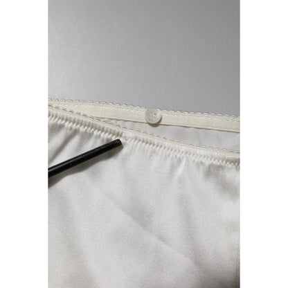 Dolce & Gabbana Ivory Silk Tapered High Waist Pants