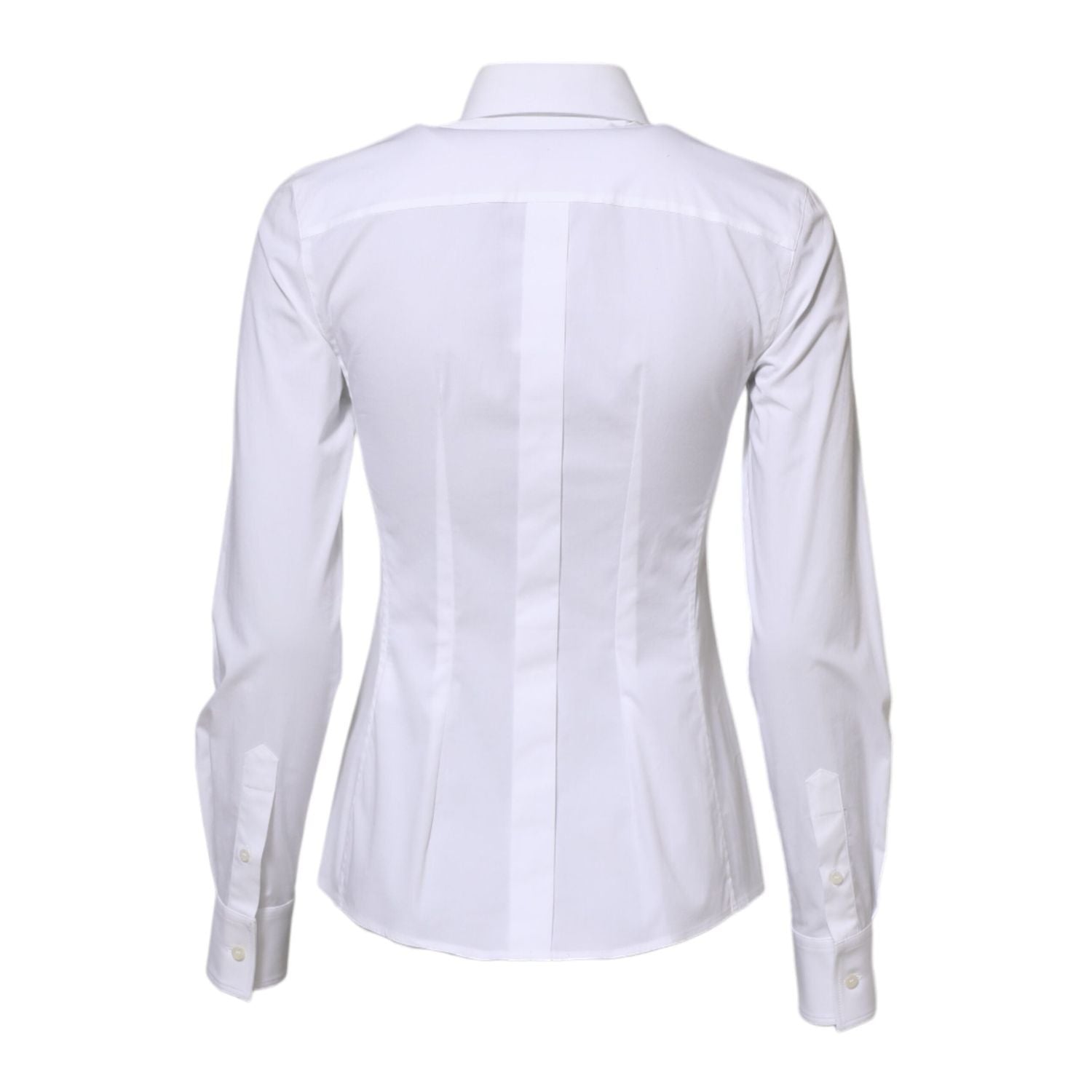 Dolce & Gabbana White Cotton Long Sleeves Collared Shirt Top