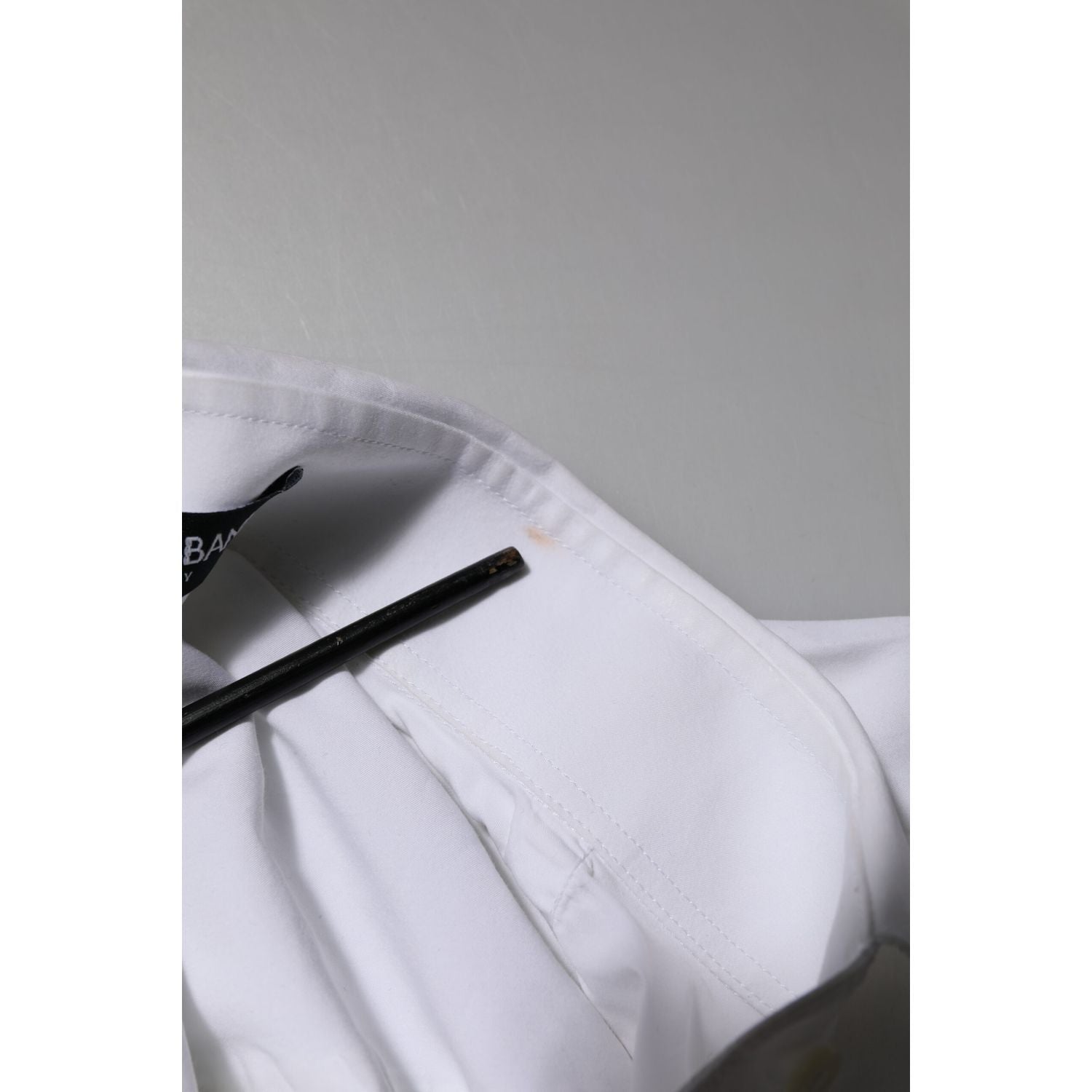 Dolce & Gabbana White Rose Embroidery Collared Shirt Top