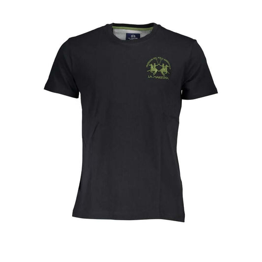 La Martina Black Cotton T-Shirt
