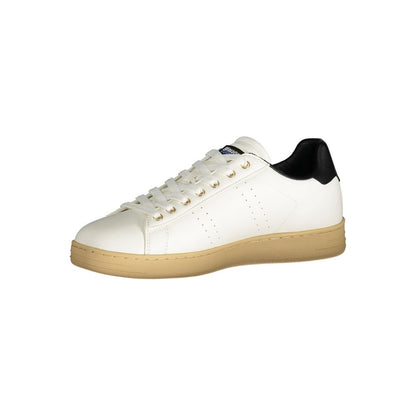 Blauer White Polyester Sneaker with laces, contrast details, and logo, ideal for sports footwear enthusiasts.