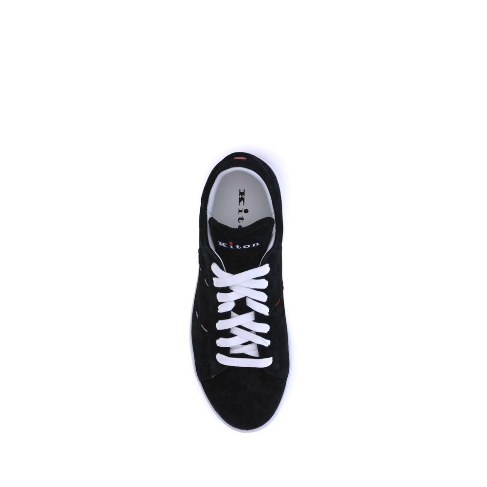 Kiton Black Rubber Low Top Sneakers