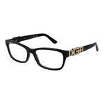 Guess Black Women Glasses Frame in full-rim acetate, demo lenses, rectangle style, 55-16-145 size, shipped with branded case.