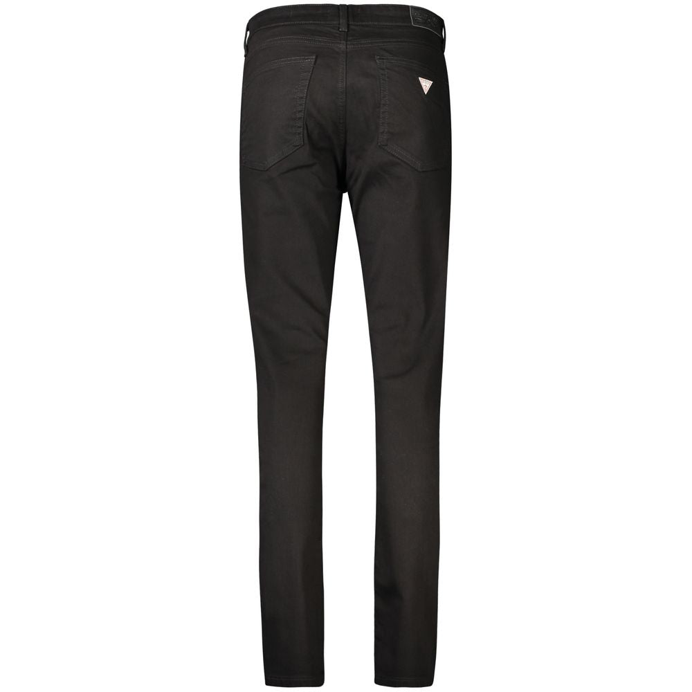 Guess Jeans Black Cotton Women Jeans back view showcasing sleek design and classic five-pocket style.