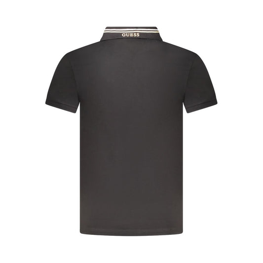 Guess Jeans Black Cotton Polo Shirt