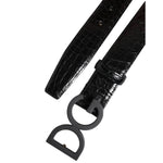 Dolce & Gabbana Black Leather Classic Metal DG Buckle Belt BEL9468-110