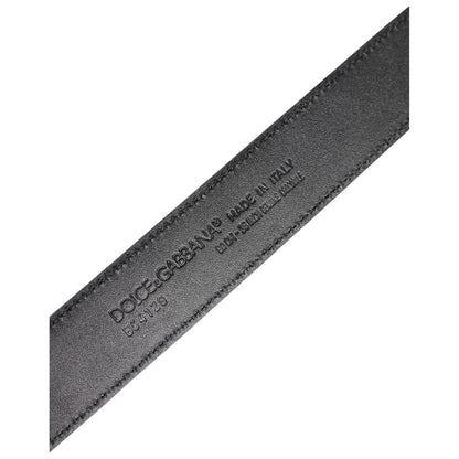 Dolce & Gabbana Black Leather Classic Metal DG Buckle Belt