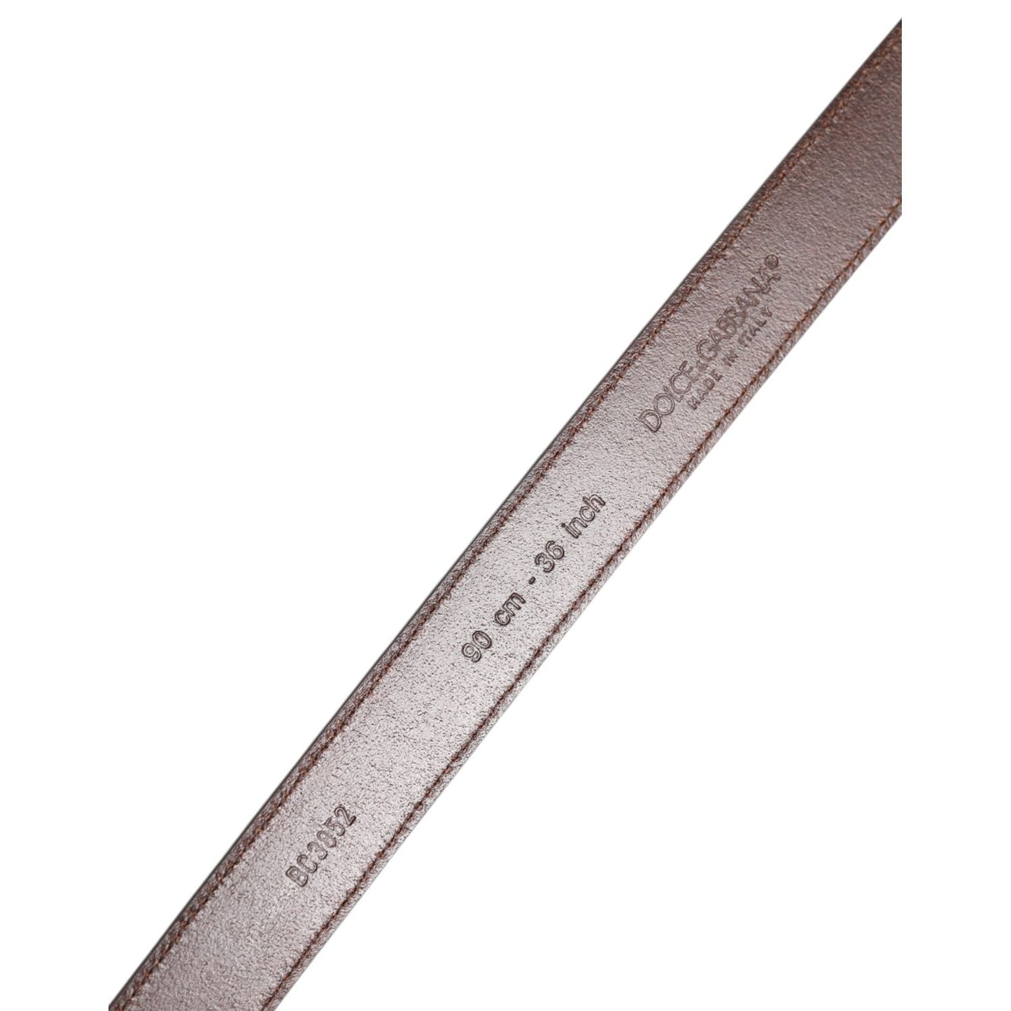 Dolce & Gabbana Brown Calf Leather Antique Buckle Belt