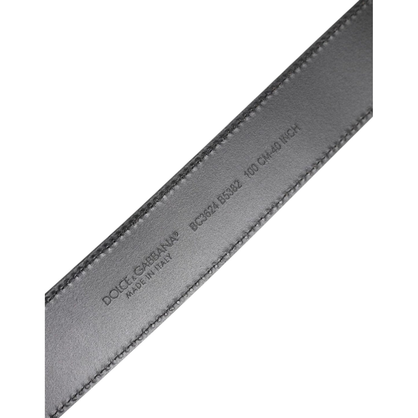 Dolce & Gabbana Black Leather Metal Logo Buckle Belt