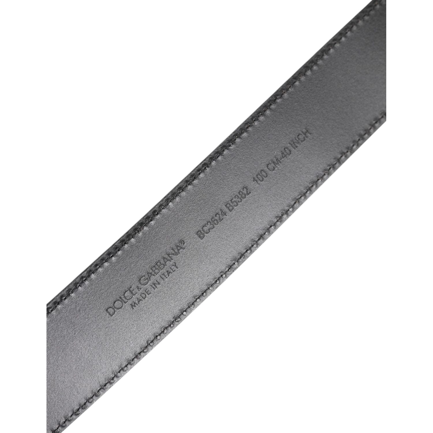 Dolce & Gabbana Black Leather Metal Logo Buckle Belt