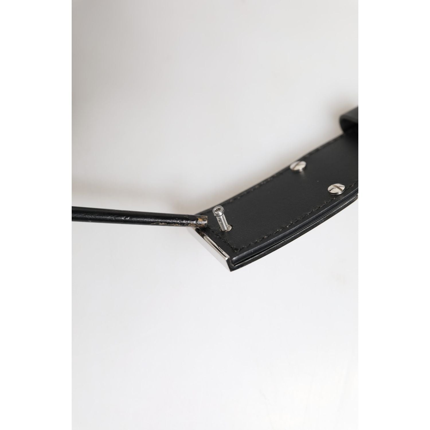 Dolce & Gabbana Black Leather Metal Logo Buckle Belt