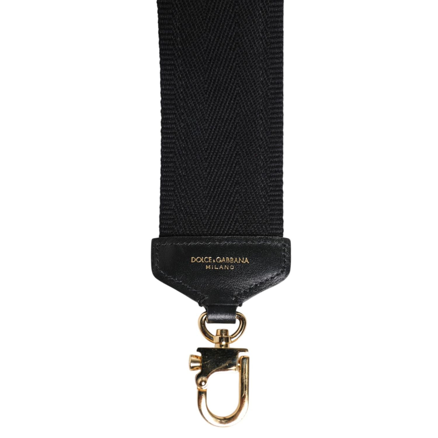 Dolce & Gabbana Black Cotton Printed Women Bag Accessory Shoulder Strap