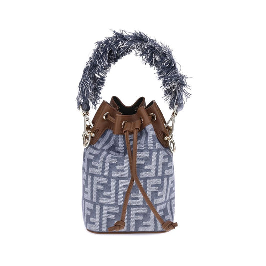 Fendi Light Blue Cotton Shoulder Bag