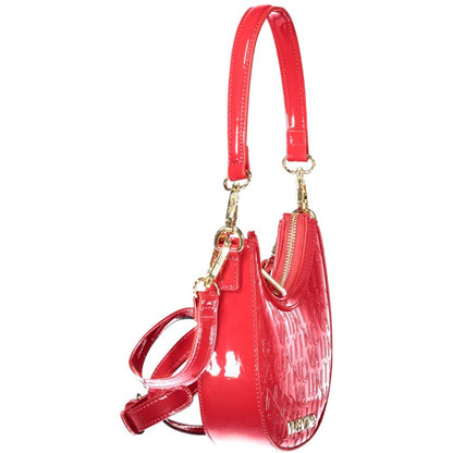 Mario Valentino Red Polyethylene Women Handbag with removable handle and adjustable strap
