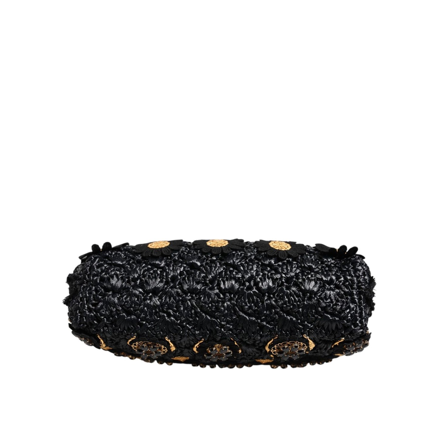 Dolce & Gabbana Black Tassel Gold Baroque Crystal Evening Clutch Bag
