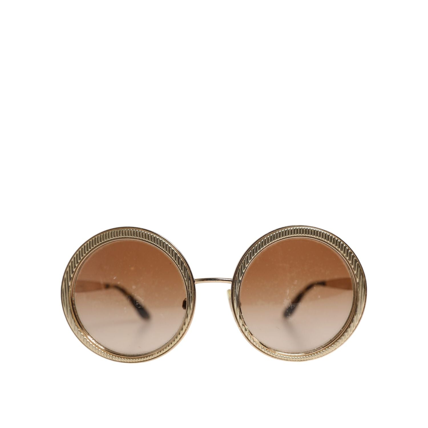 Dolce & Gabbana Gold Brown Gradient Round Frame DG2179 Eyewear Sunglasses