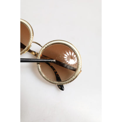 Dolce & Gabbana Gold Brown Gradient Round Frame DG2179 Eyewear Sunglasses