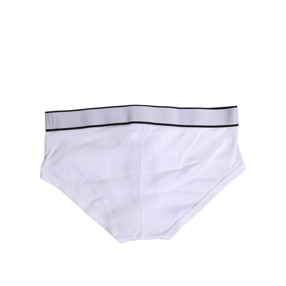 Dolce & Gabbana White Cotton Stretch Regular Brief Underwear