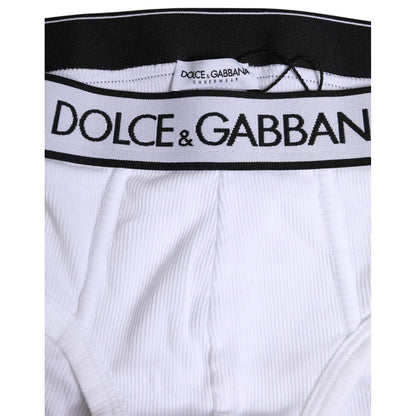 Dolce & Gabbana White Cotton Stretch Regular Brief Underwear