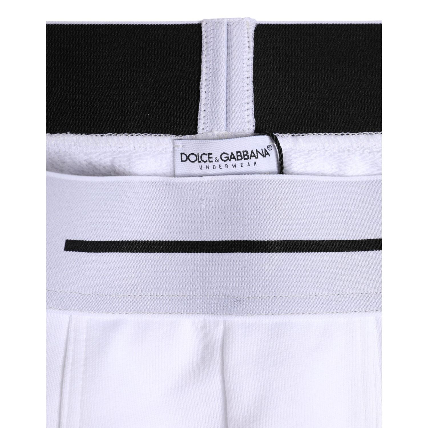 Dolce & Gabbana White Cotton Stretch Regular Boxer Underwear