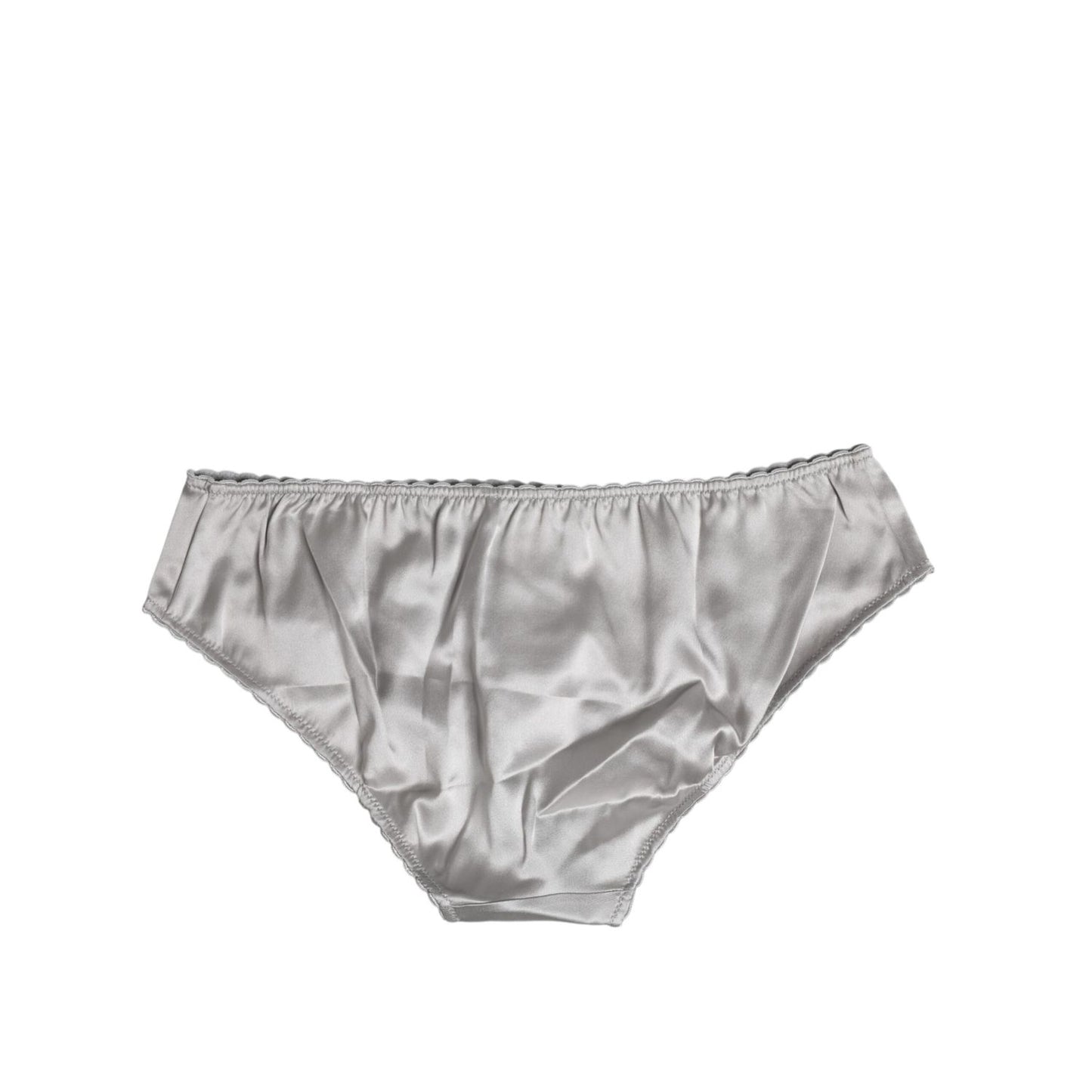 Dolce & Gabbana Gray Silk Stretch Bottom Low Waist Panty Underwear
