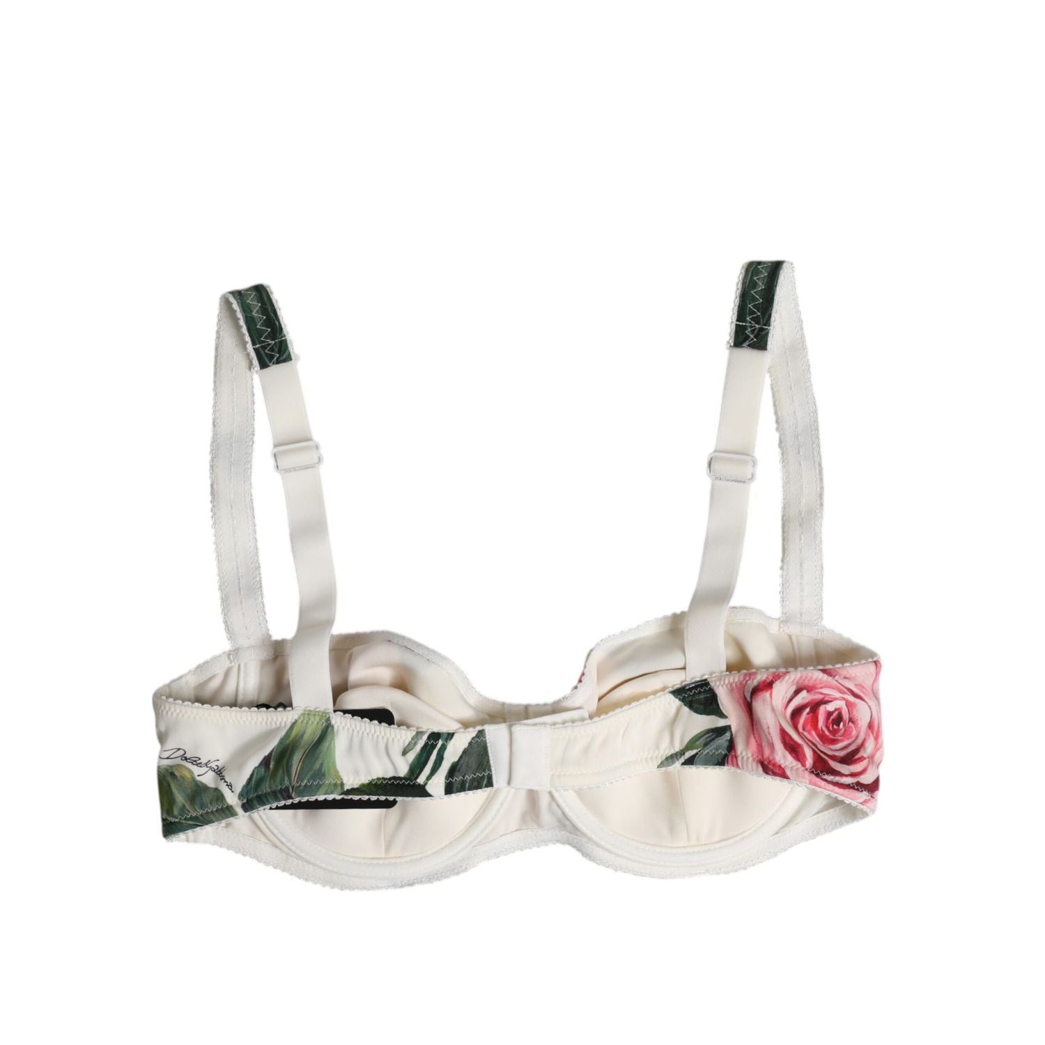 Dolce & Gabbana White Floral Balconette Underwired Bra Underwear