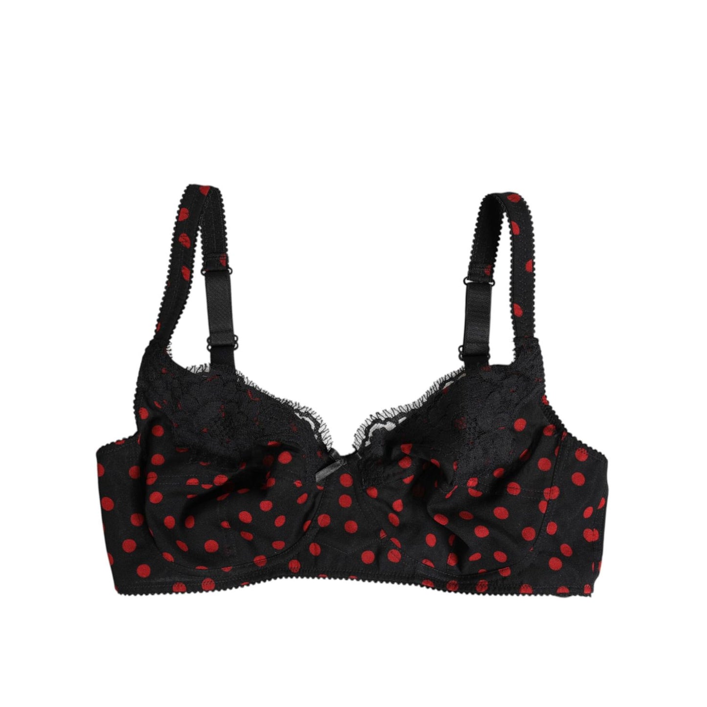 Dolce & Gabbana Black Red Polka Dot Underwired Balconette Underwear