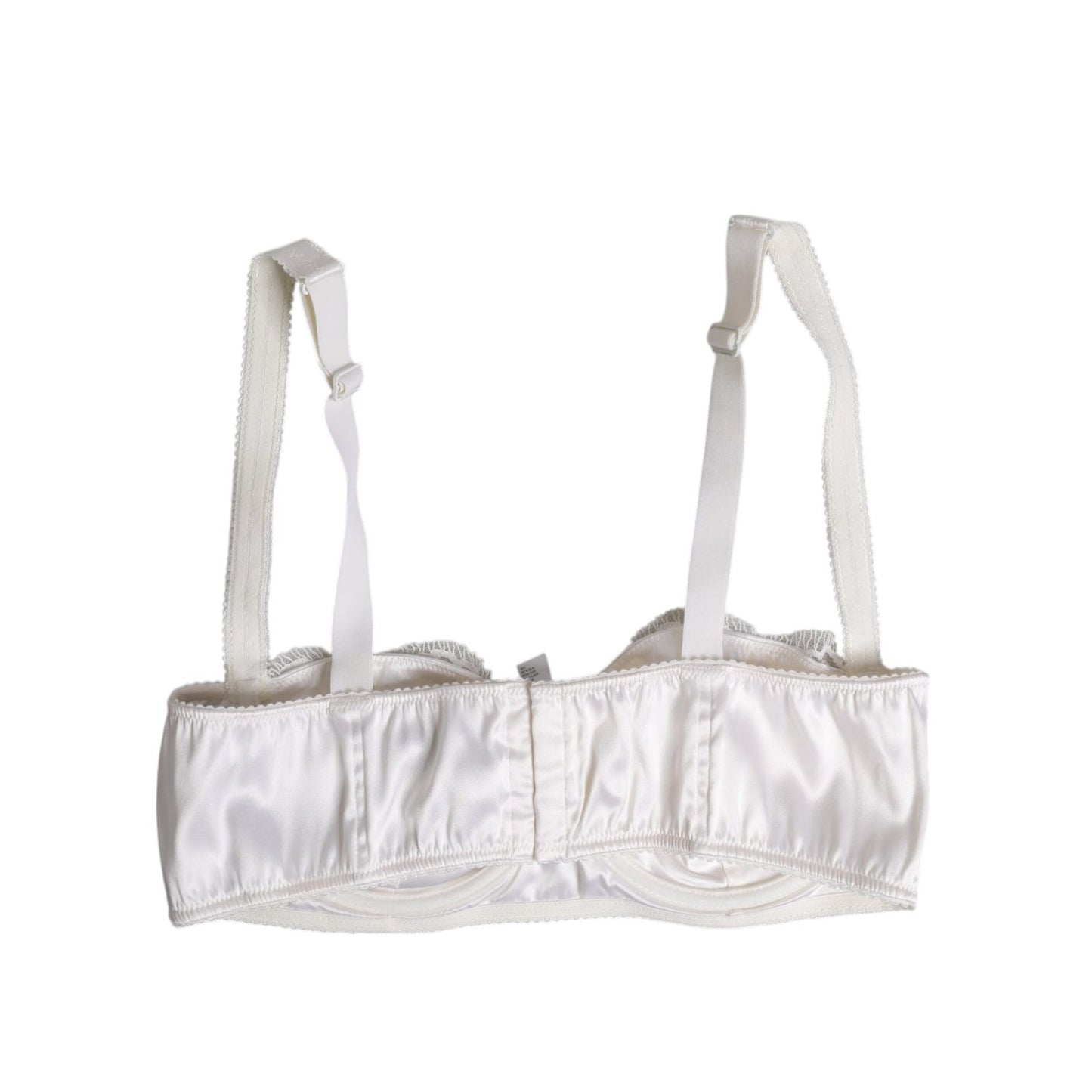Dolce & Gabbana White Silk Underwired Balconette Bra Underwear