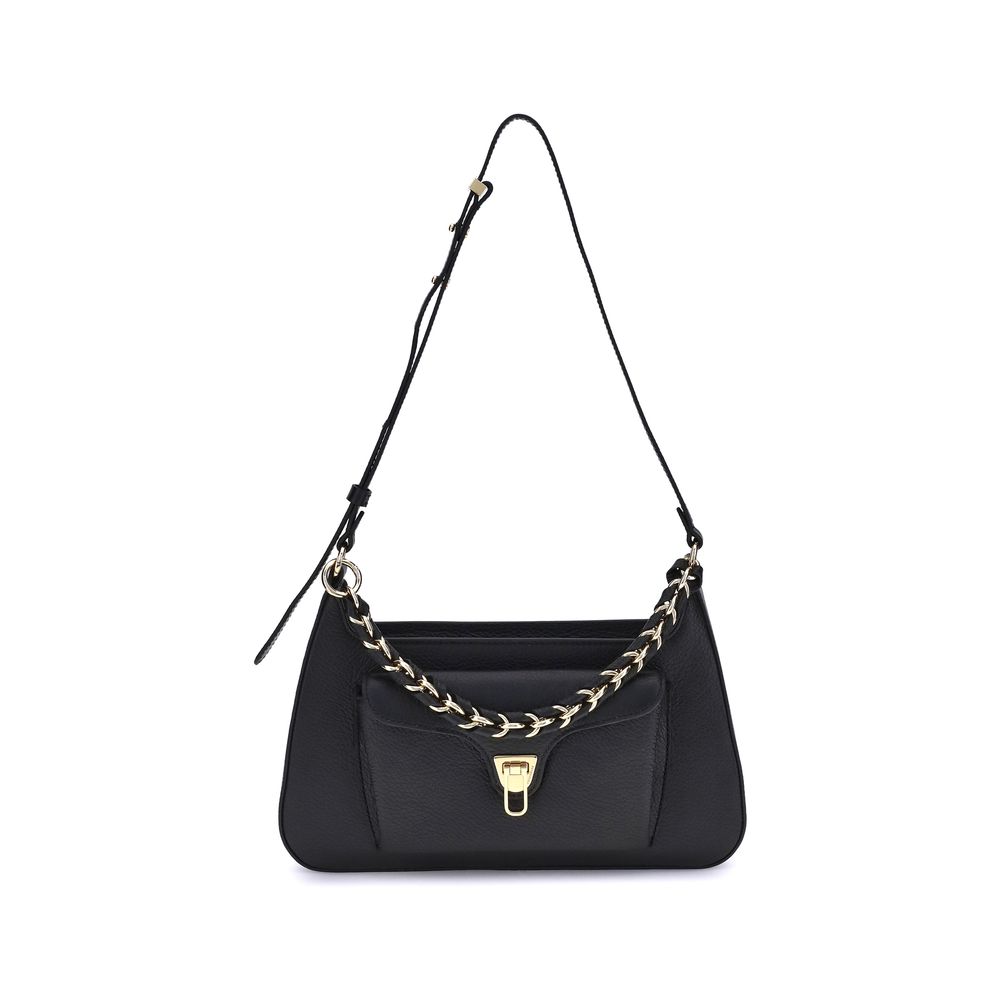 Coccinelle Black Calf Leather Bos Taurus Shoulder Bag