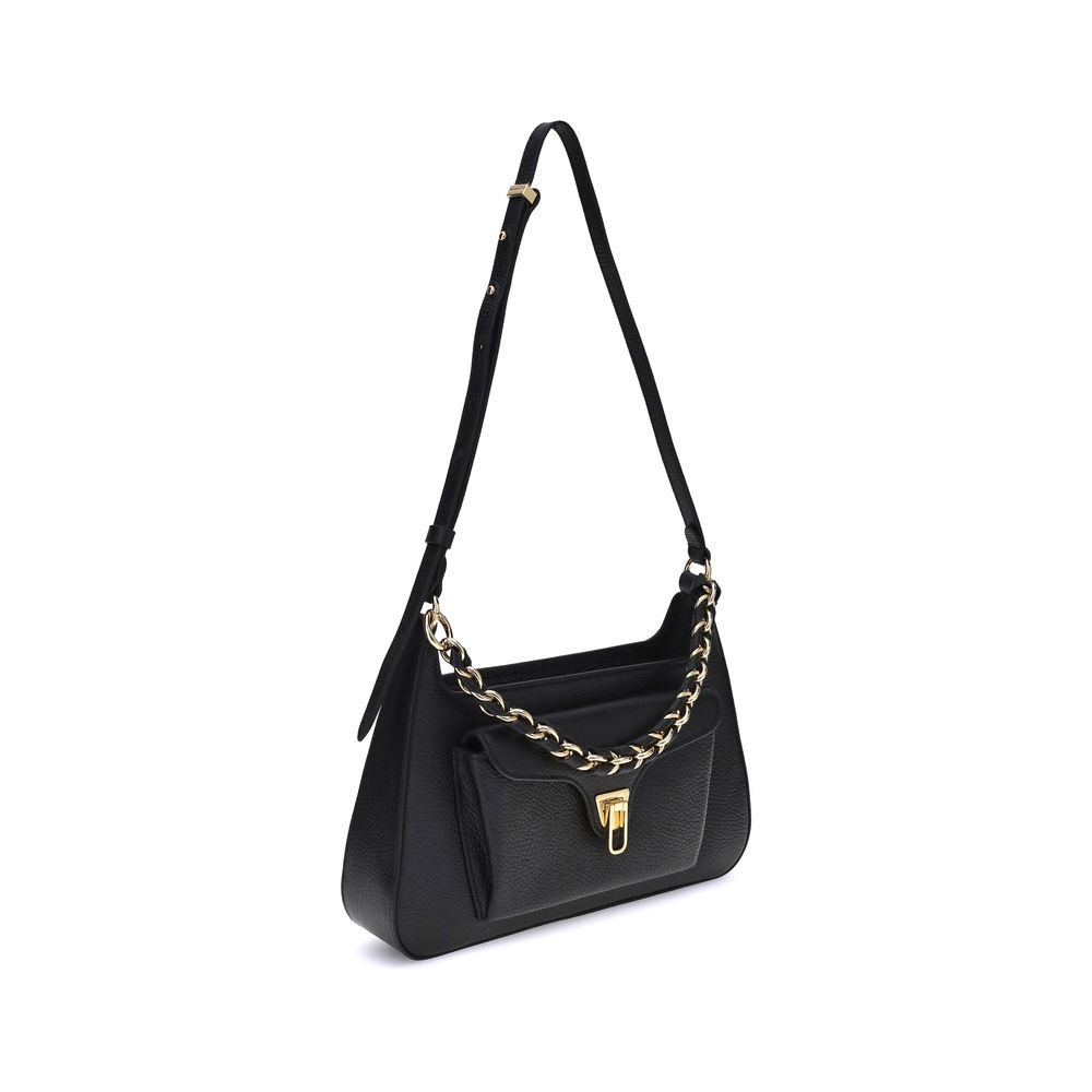 Coccinelle Black Calf Leather Bos Taurus Shoulder Bag