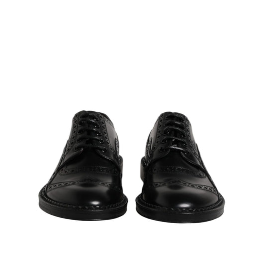Dolce & Gabbana Black Calf Leather Derby Formal Dress Shoes