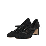 Dolce & Gabbana Black Mary Jane Taormina Lace Pumps Shoes LA12718-40