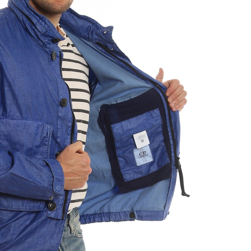 C.P. Company Blue Linen Shell Jacket