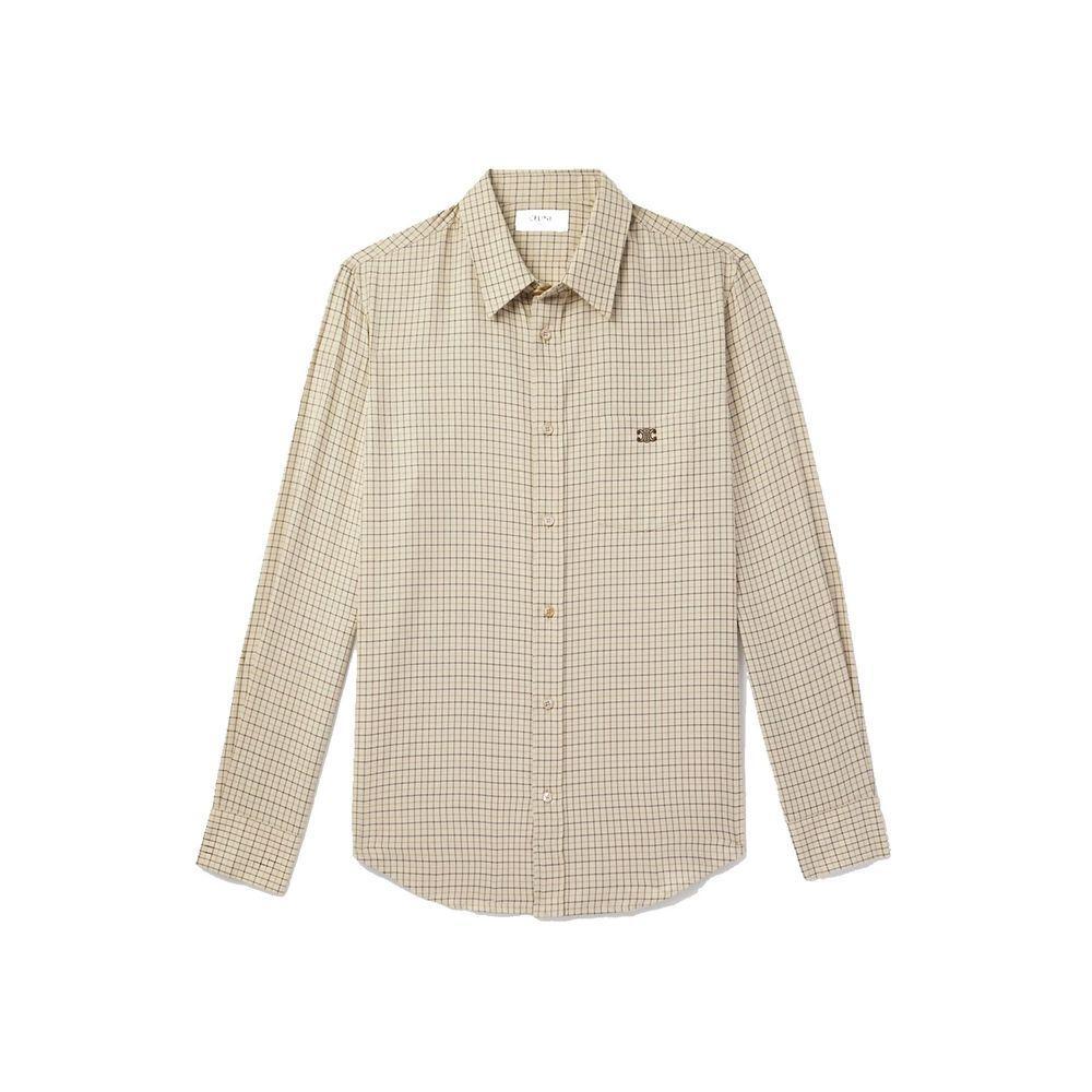Celine Logo-Embroidered Checked Cotton Shirt CE-8815557148884-42