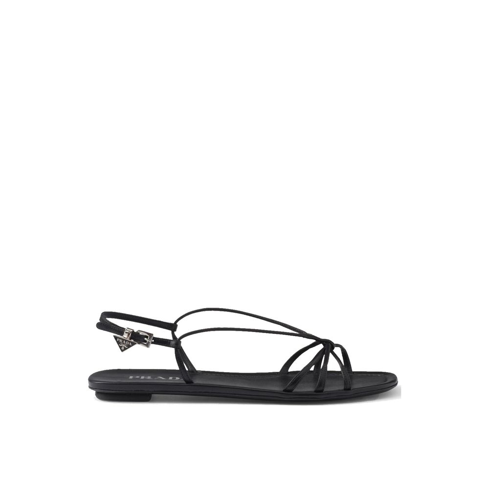Prada Black Calfskin Sandals